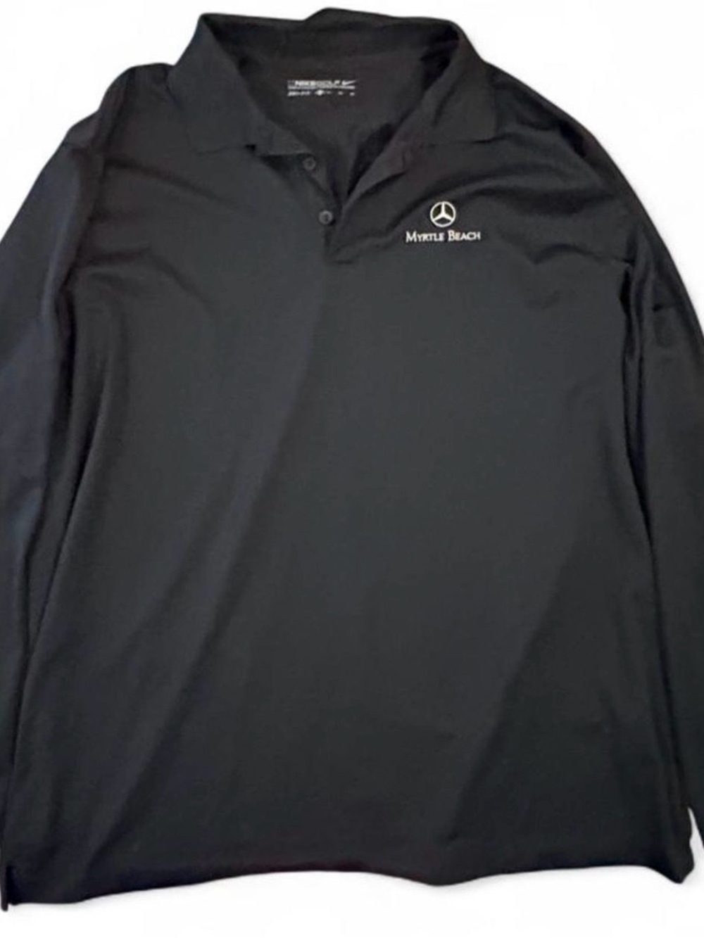 Nike Dri-Fit Golf Polo Men’s XL Mercedes Black Long-Sleeve Polo Myrtle Beach